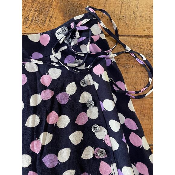 NWT Womens Talbots Wraparound Purple Pink White Side Button Leaf Print Skirt 6P - Picture 2 of 7